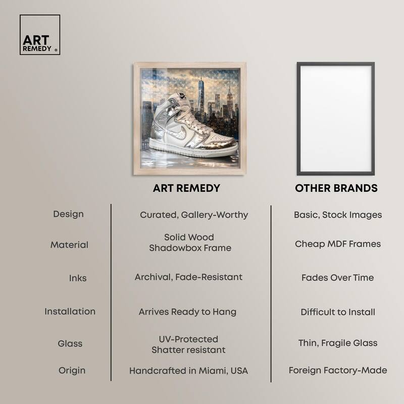 NYC Metallic Sneaker Shadowbox by Art Remedy
