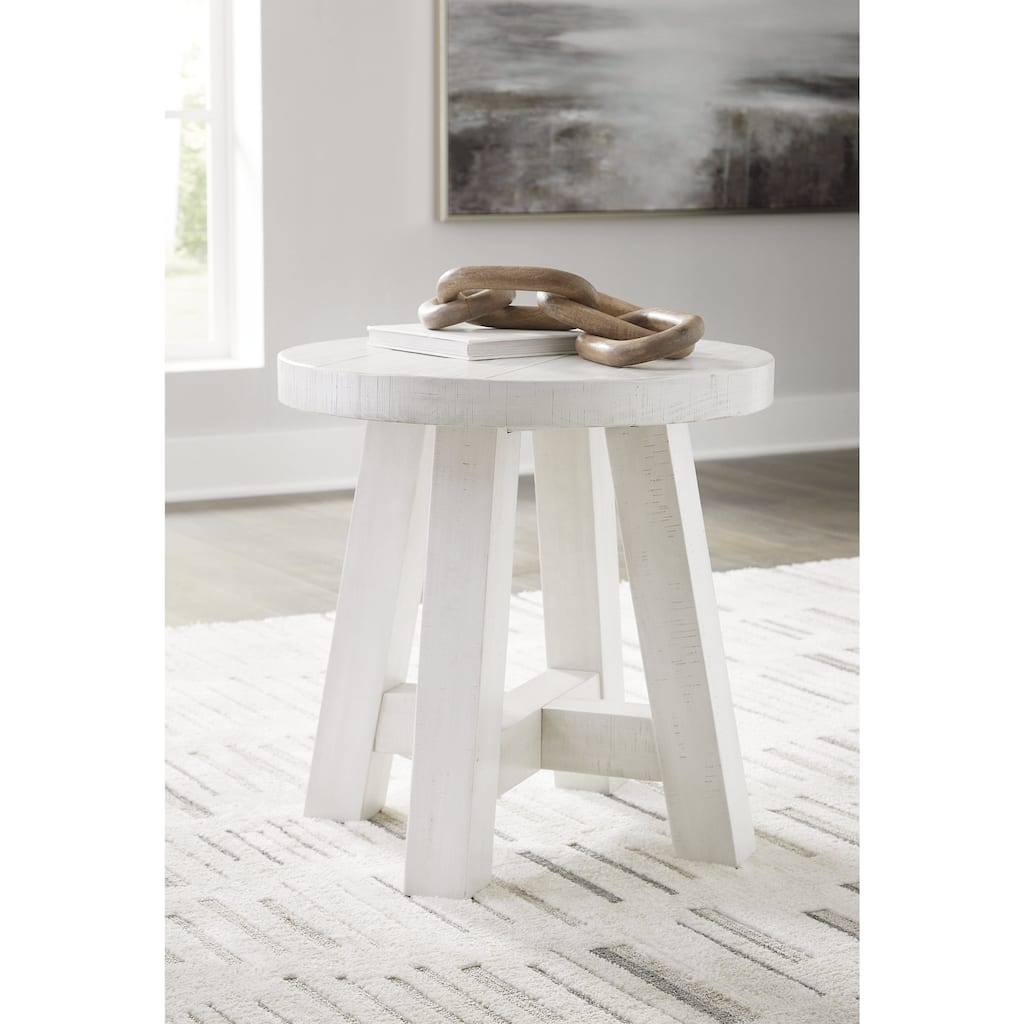 Signature Design by Ashley Jallison White End Table - 24" W x 24" D x 24.25" H