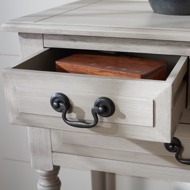 SAFAVIEH Leaner 3-Drawer Console Table - 23.5" W x 13" L x 29.5" H - 24Wx13Dx30H - Greige