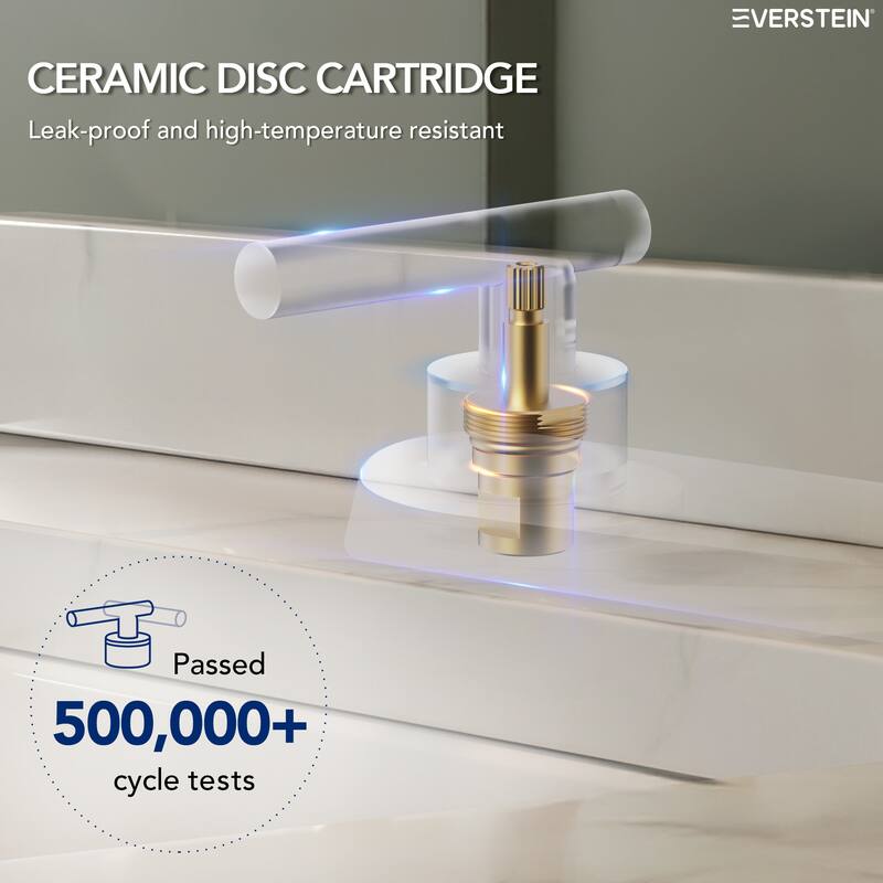 4" Centerset 3 Holes Double Handle 360° Swivel Bathroom Sink Faucet