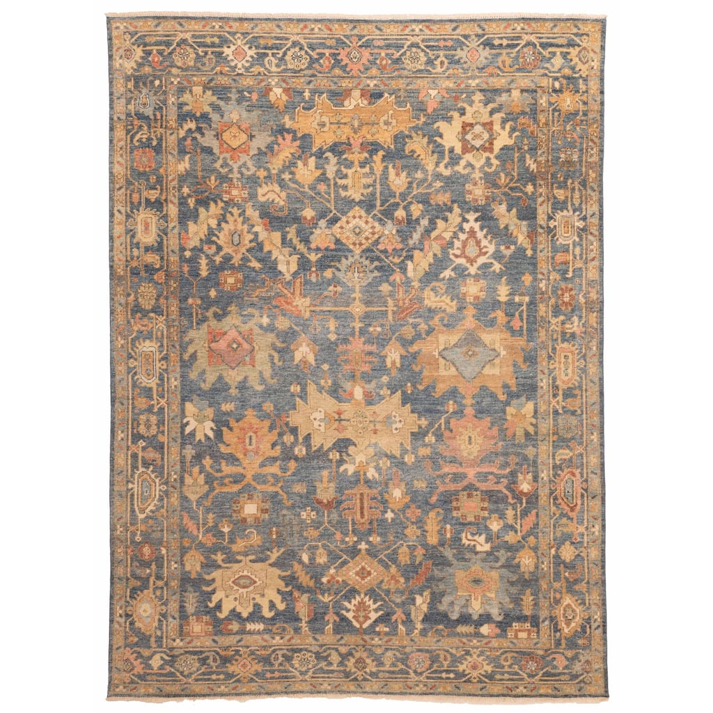 ECARPETGALLERY Hand-knotted Jules Serapi Navy Wool Rug - 8'9 x 11'9