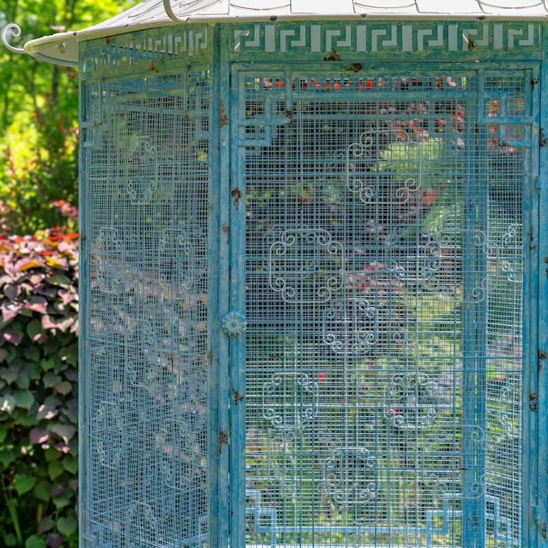 10 Foot Tall Asian-Inspired Iron Garden House Gazebo
