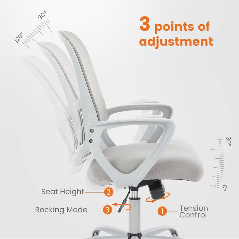 Adjustable Height Swivel Chair with Lumbar Support