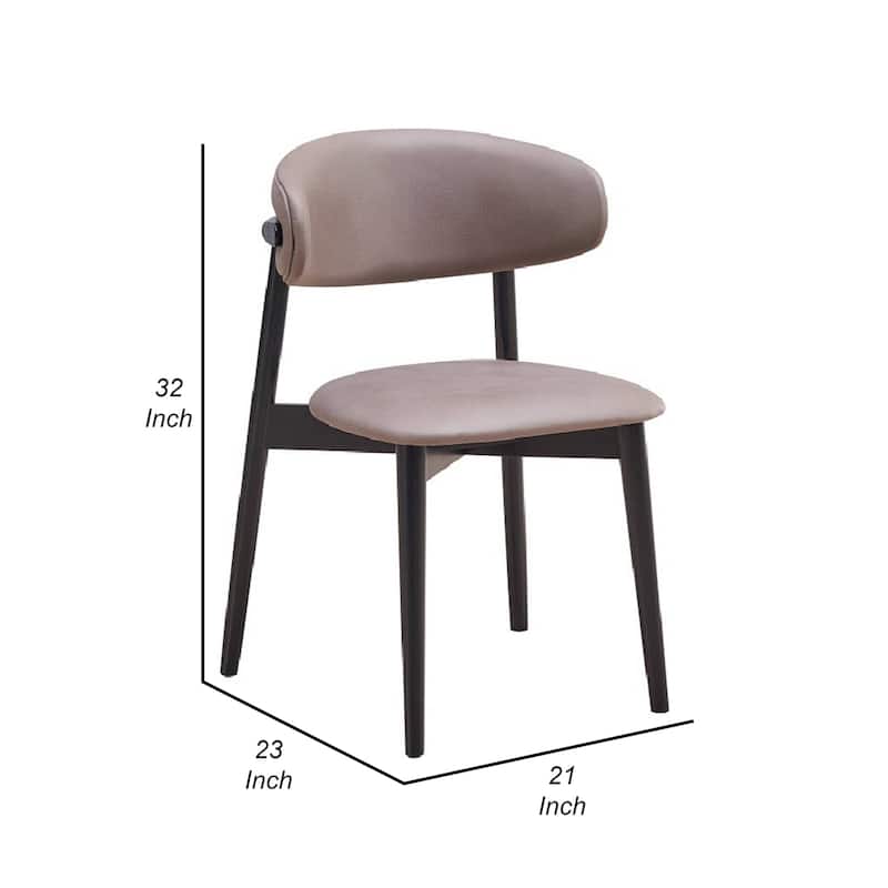 Black/Gray Fabric Upholstered Wood Frame Dining Chair, Set of 2, Sturdy Dining Chair for Dining Rooms - 19.5