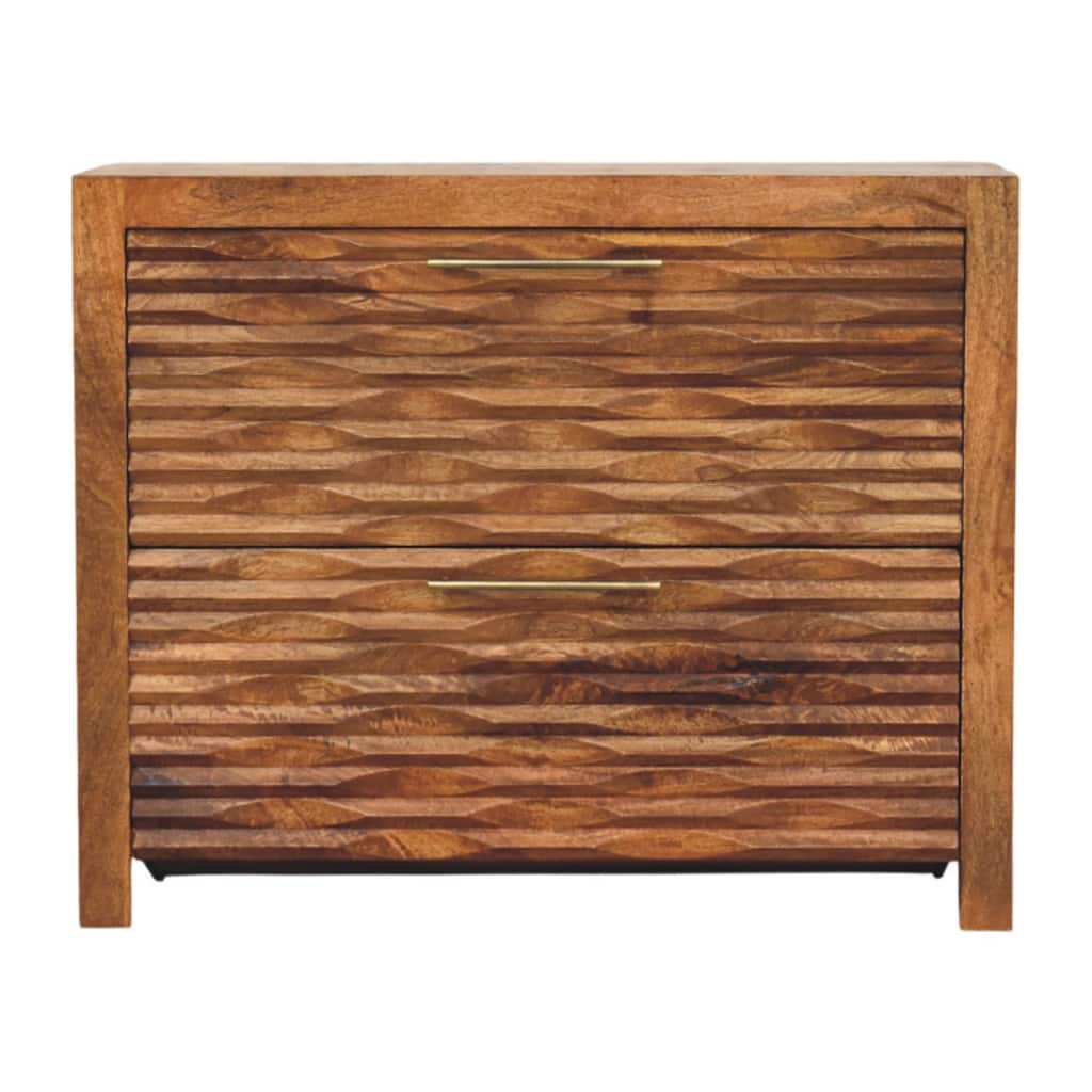 Artisan Furniture Solid Wood Amber Wavefront, Brown