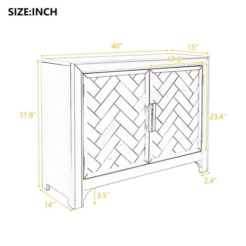40"Modern Cabinets with Unique Design Doors with 1 Adjustable Shelves,Suitable for Multiple Rooms