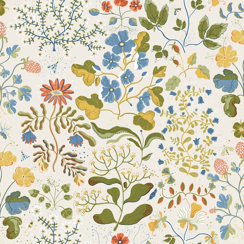 A-Street Prints Groh Green Floral Wallpaper