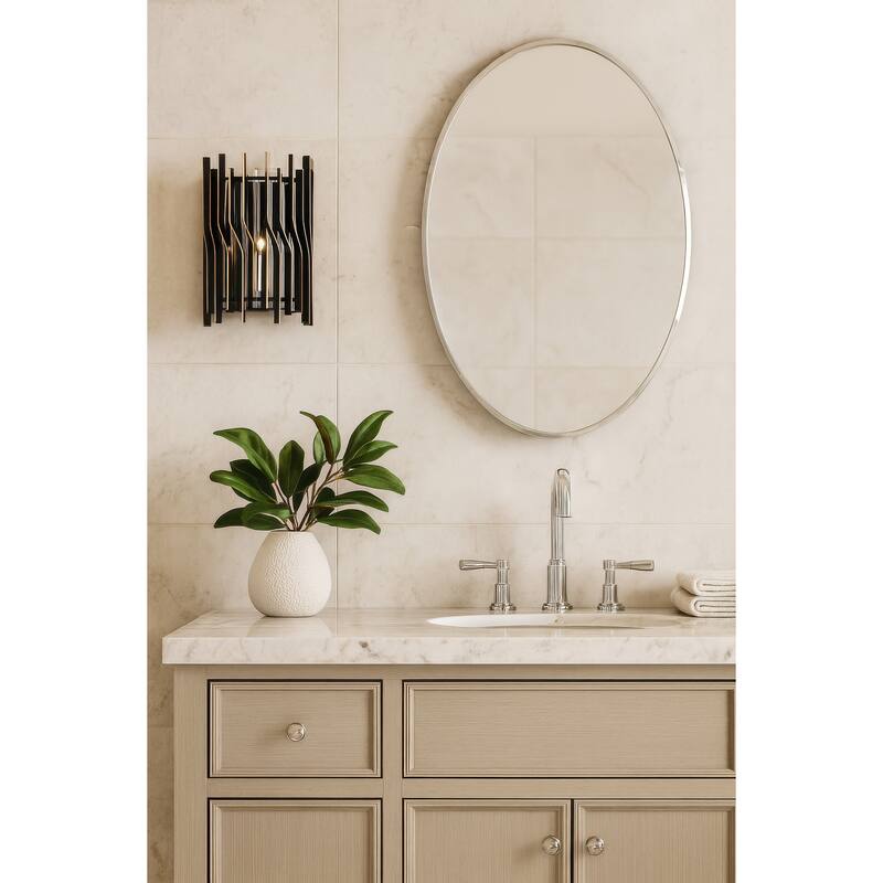 Varaluz Park Row Wall Sconce - Matte Black/French Gold - 4.75"D x 8"W x 11"H