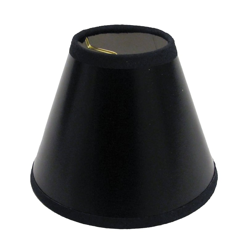 Hardback Chandelier Lampshade with Flame Clip, Off White (Set of 6) - Black White