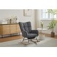 preview thumbnail 4 of 16, Modern Nursery Rocking Chair, Upholstered Glider Chair with High Backrest, Rocker Accent Armchair with Solid Wood Legs