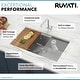 preview thumbnail 3 of 11, Ruvati 28-inch Workstation Ledge Undermount 16 Gauge Stainless Steel Kitchen Sink Single Bowl - RVH8309 - 26-1/2″ x 16″