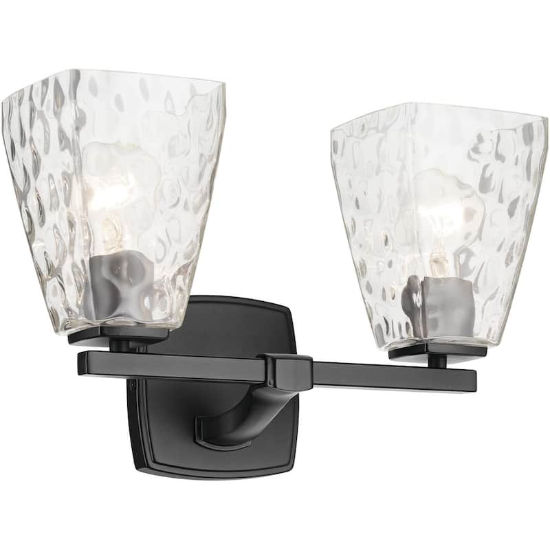 Kichler 55215WTR Marant 2 Light 14" Wide Vanity Light with Clear Water - Black