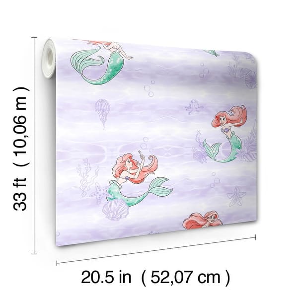 Disney the Little Mermaid Swim Purple Wallpaper