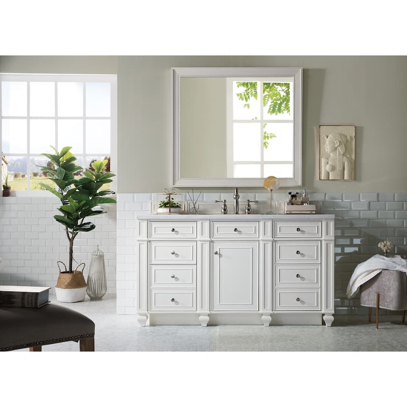 James Martin Vanities Bristol 60" Single Vanity, Bright White