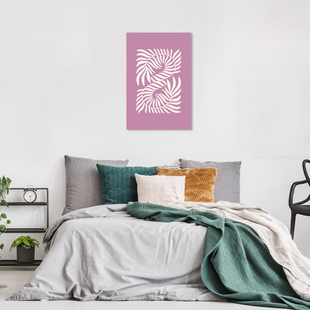 Wynwood Studio Canvas Abstract Ferns in Mauve Harmony Purple and Light Purple Modern & Contemporary Wall Art Canvas Print