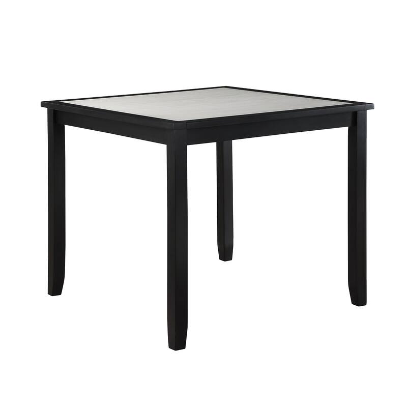 Nick 5 Piece Counter Height Dining Table and Chairs Set, Black, White