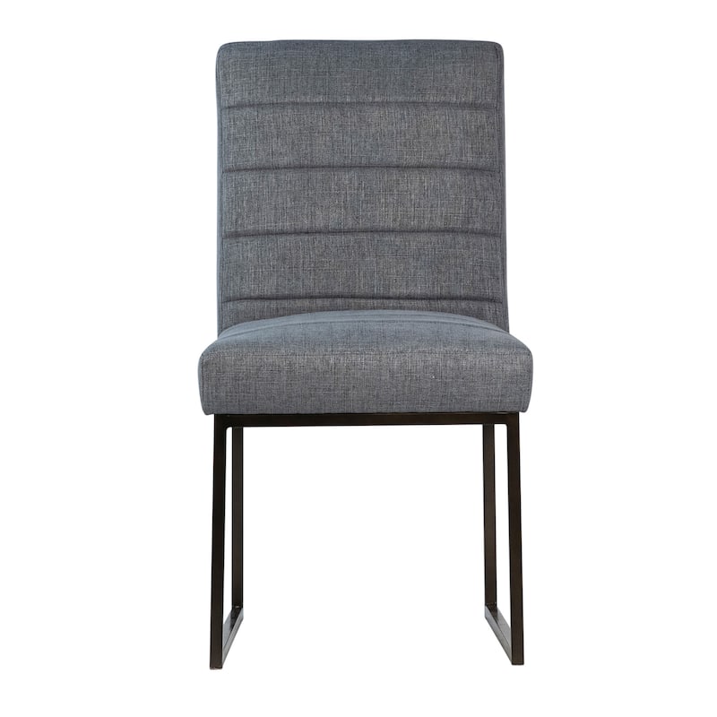 Kristen Linen Upholstered Dining Chair, Blue Grey