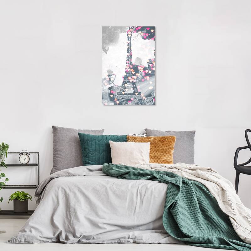 Wynwood Studio Canvas Fashion and Glam With Love Gray and Modern & Contemporary Wall Art Canvas Print - 24 x 16