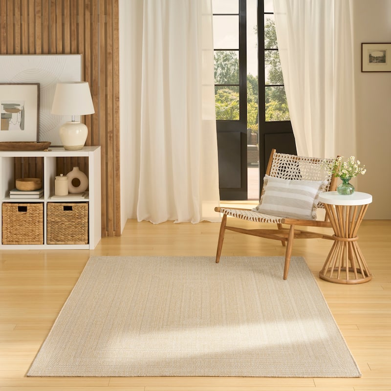 Nourison Tulum Indoor/Outdoor Geometric Area Rug - 4' x 6' - Cream