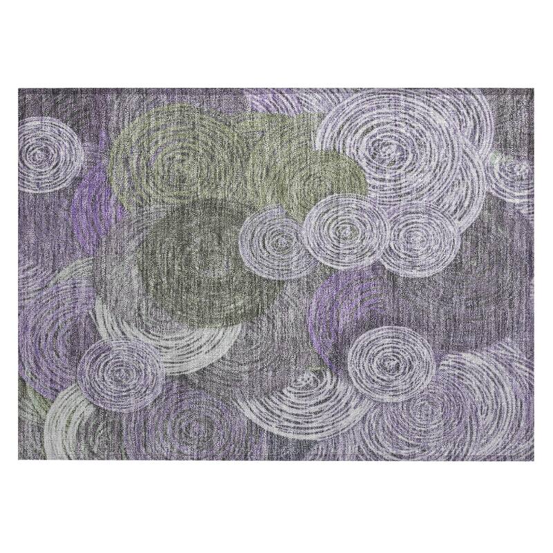 Machine Washable Indoor/ Outdoor Modern Twister Chantille Rug