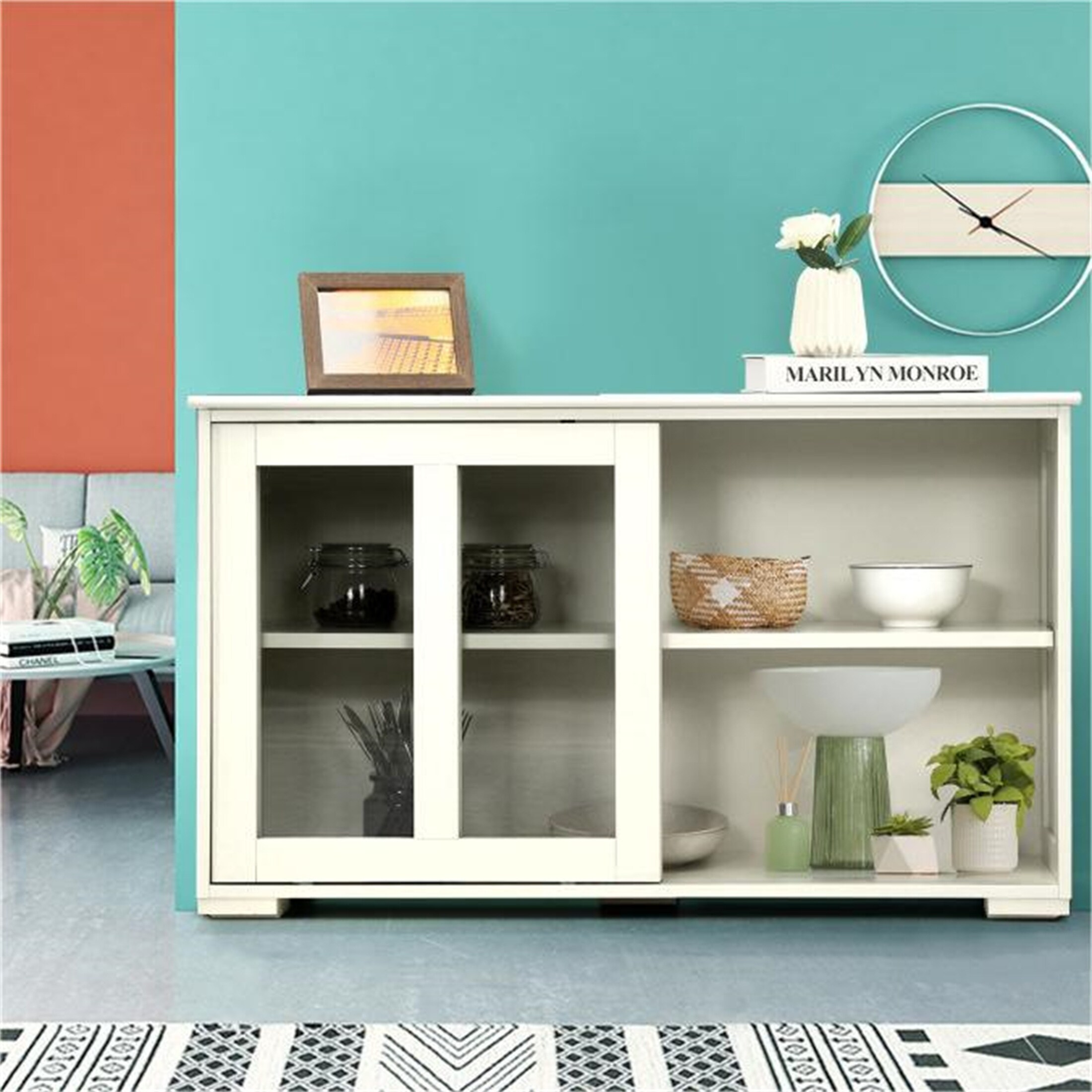 Sideboard buffet cupboard storage cabinet with sliding door hot sale