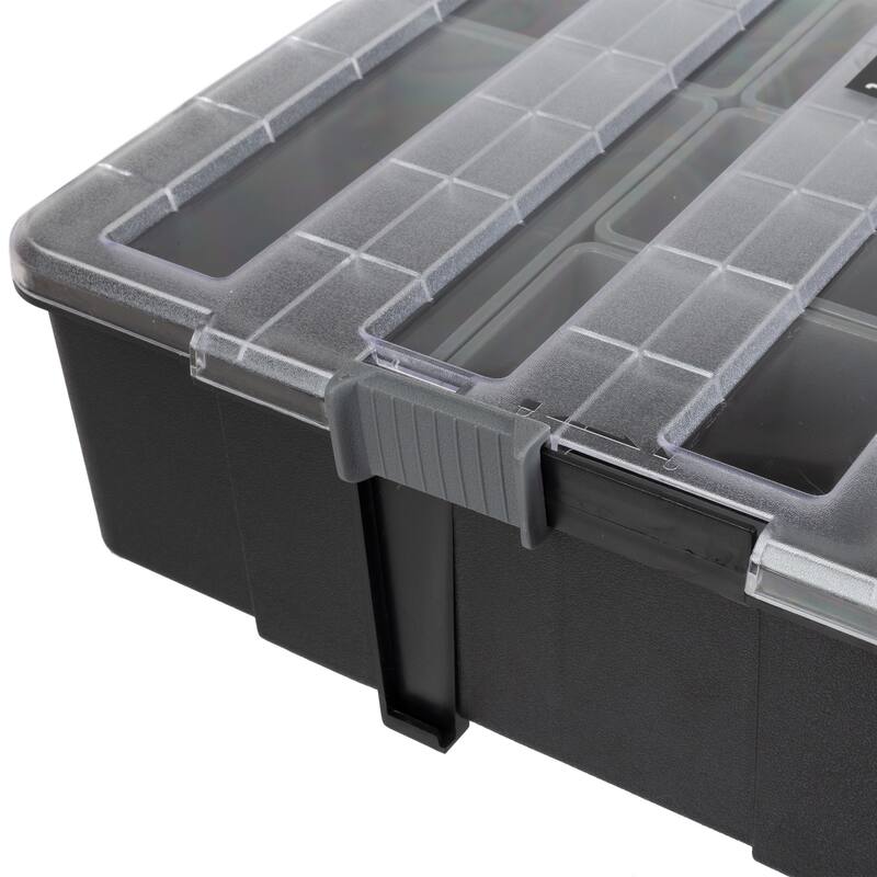 Tool Box Organizer - 3-in-1 Portable Parts Organizer with 52 Customizable Compartments by Stalwart (Gray)