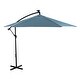 preview thumbnail 4 of 20, Glam 10-foot Solar LED Cantilever Umbrella with Base (UV 50+) Light Sapphire