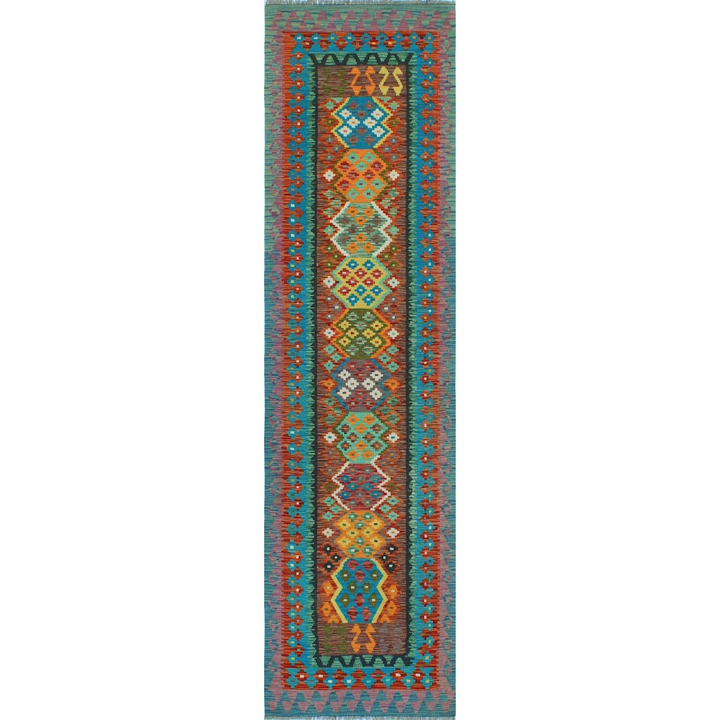 Flatweave Madisyn Brown/Blue Runner - 2'7" x 9'11"
