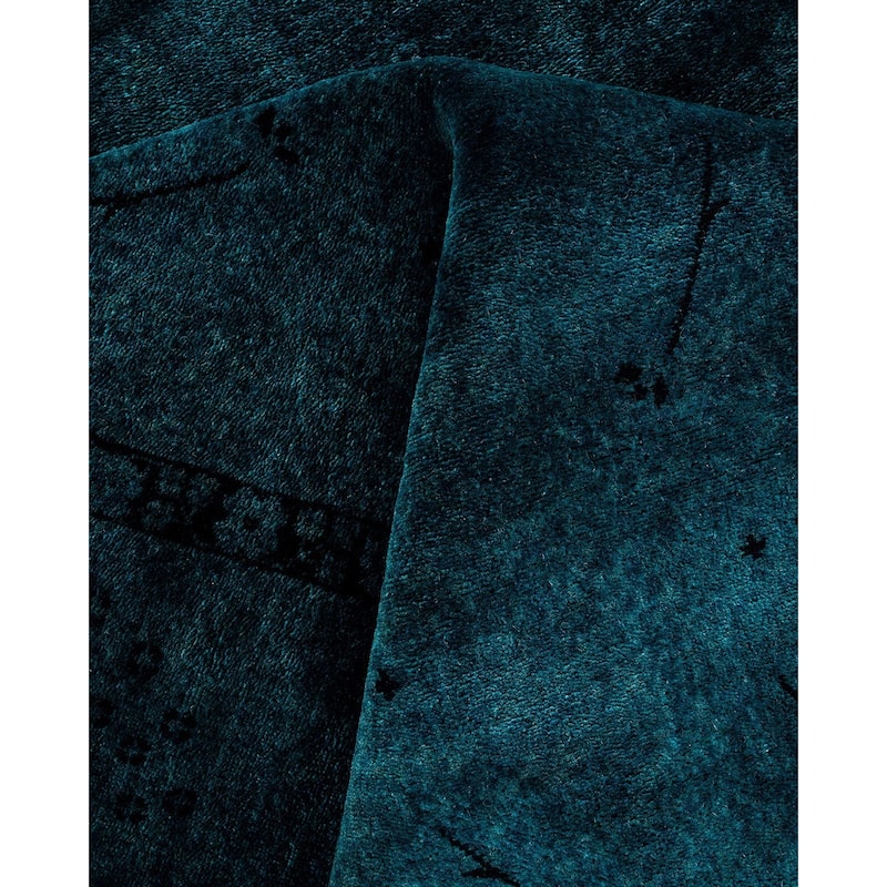 Overdyed, One-of-a-Kind Hand-Knotted Area Rug - Gray - 8' 1" x 10' 1"