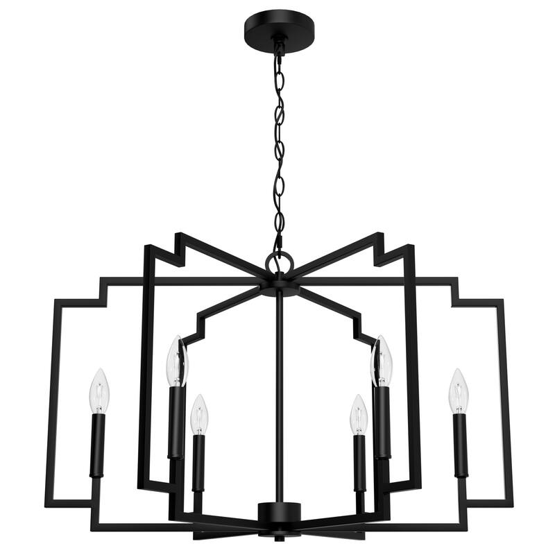 Hunter Zoanne 6-Light Modern Geometric Chandelier - Entry, Dining Room - Contemporary, Transitional