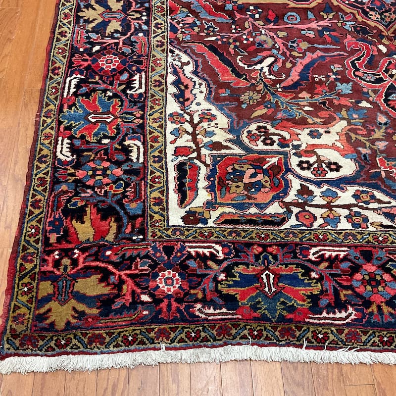 HERAT ORIENTAL Handmade 1960s Antique Heriz Wool Rug - 8'5" x 11'8"