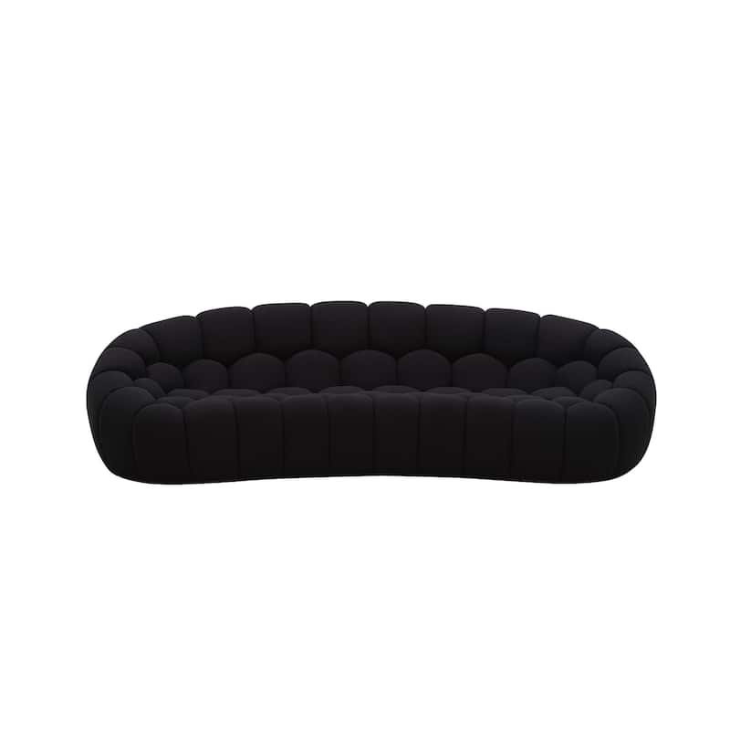 Divani Casa Yolonda Modern Curved Black Fabric Sofa