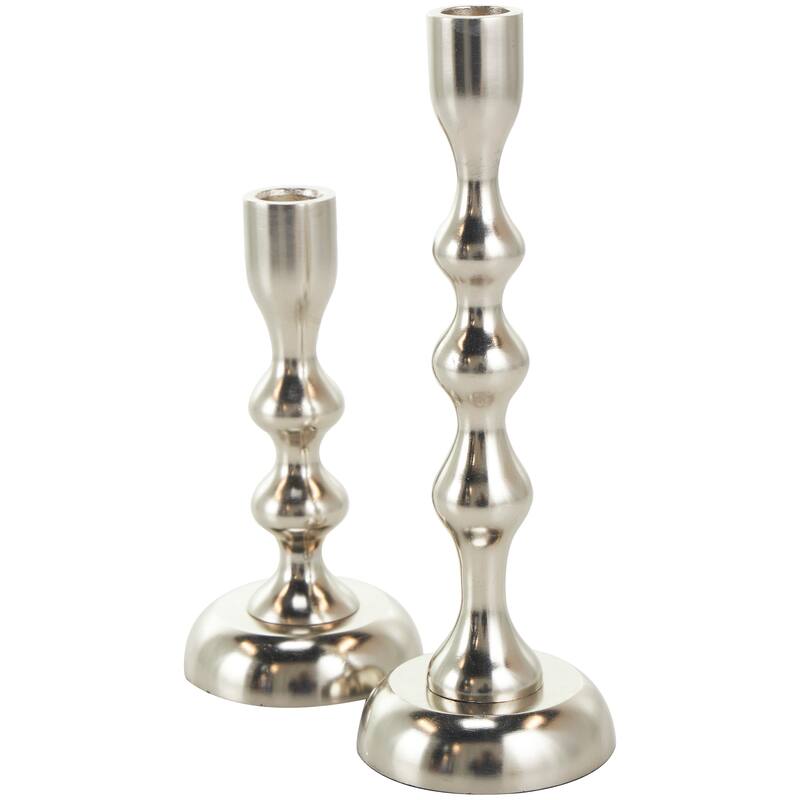 Gold or Silver Aluminum Candle Holder (Set of 2)