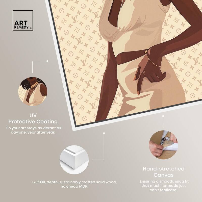 Stylish Gal in Tans Canvas by Art Remedy