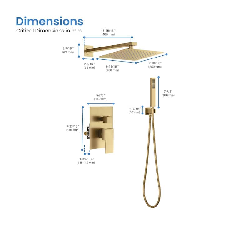 Cube Pressure Balanced 2-Function Shower System with Rough-In Valve