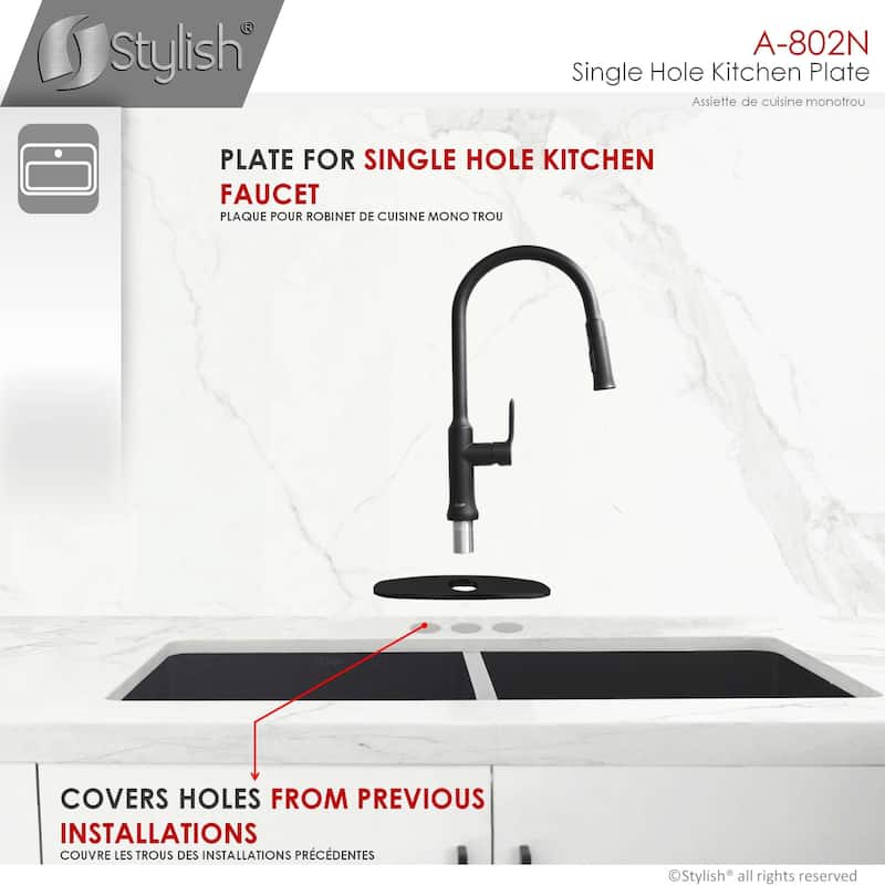 Single Hole 9.75-inch Kitchen Faucet Plate