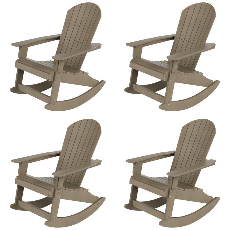 Vineyard HIPS Outdoor Eco-Friendly All Weather Seashell Rocking Adirondack Chairs (Set of 4)