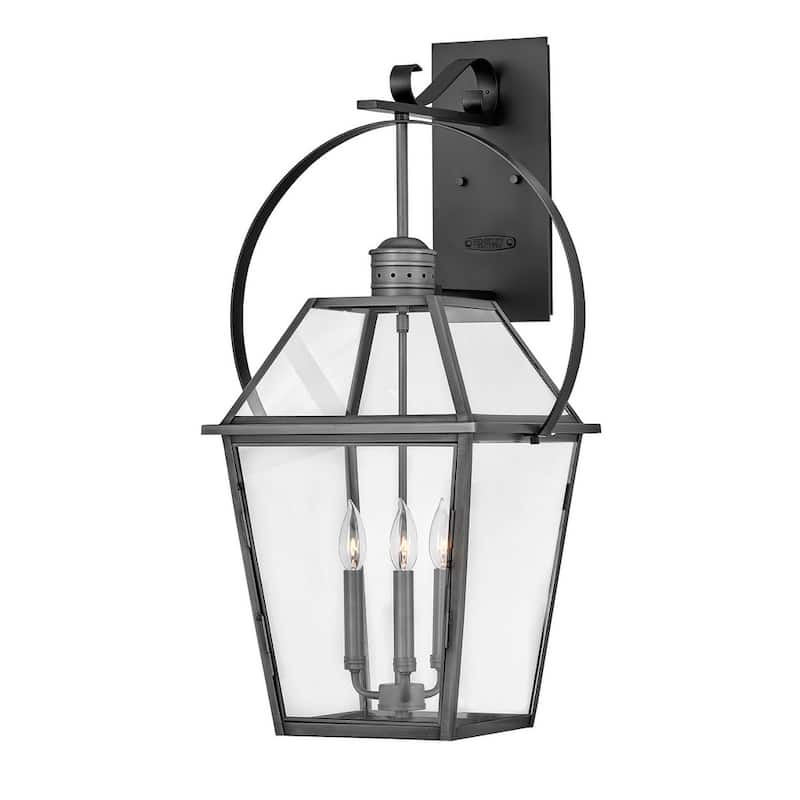 Hinkley Lighting Nouvelle 3 Light 31" Tall Outdoor Wall Sconce - Blackened Brass