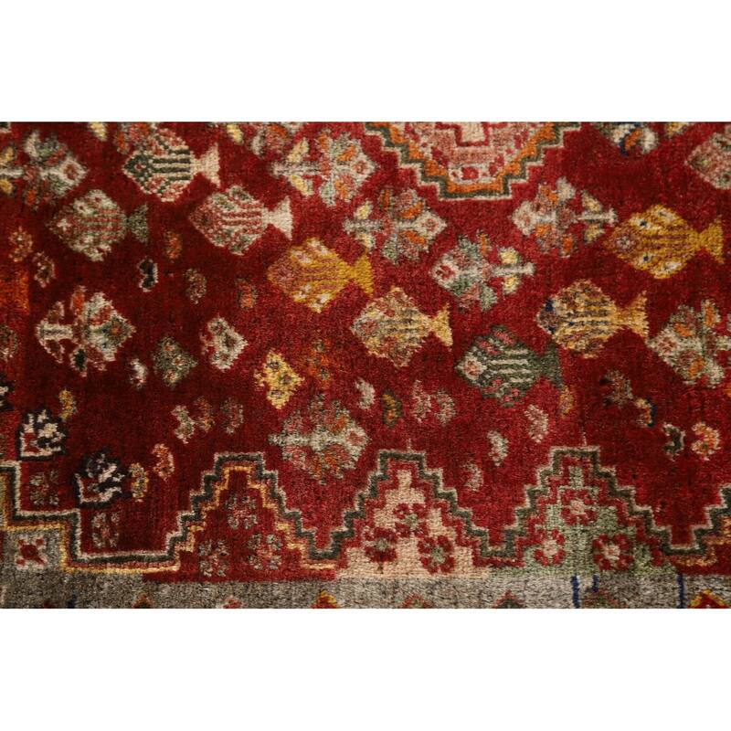 Shiraz Persian Vintage Area Rug Handmade Wool Carpet - 3'9"x 5'4"