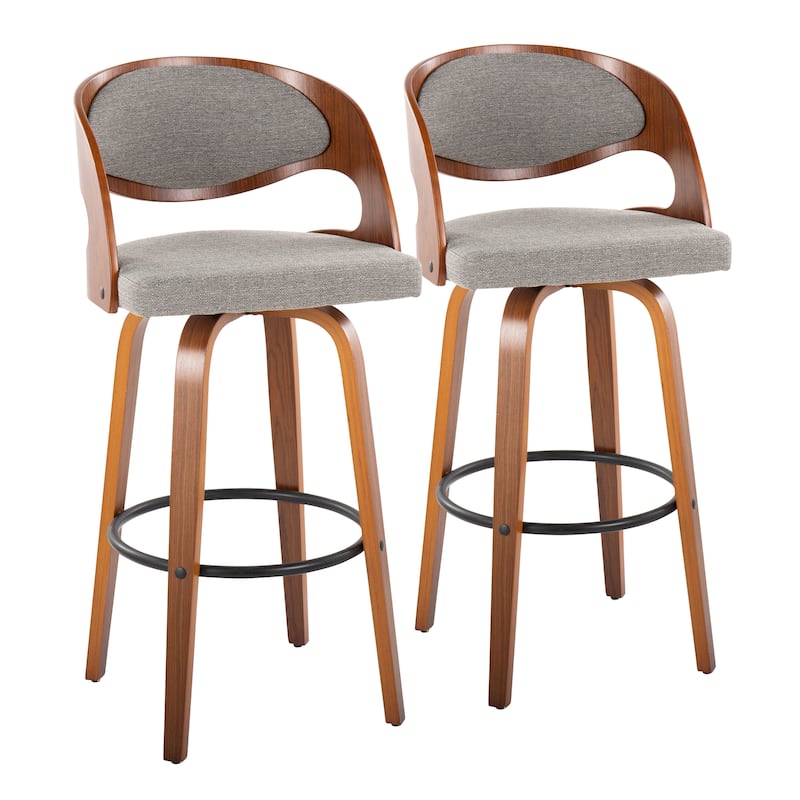 Carson Carrington Visby 30" Fixed-Height Bar Stool with Bent Wood Legs (Set of 2)