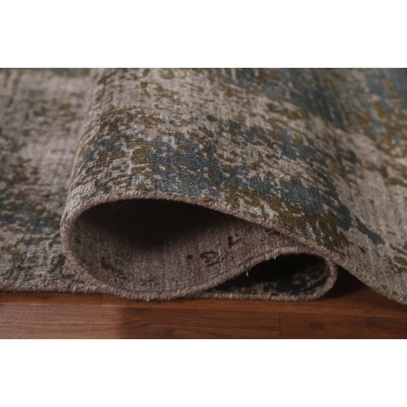 Multi-Color Abstract Area Rug Handmade Wool Carpet - 5'3" x 8'4"