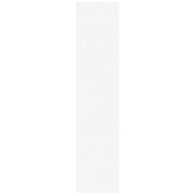 SAFAVIEH Tahoe Shag Indiana Solid 1.2-inch Thick Rug - 2' x 9' Runner - White