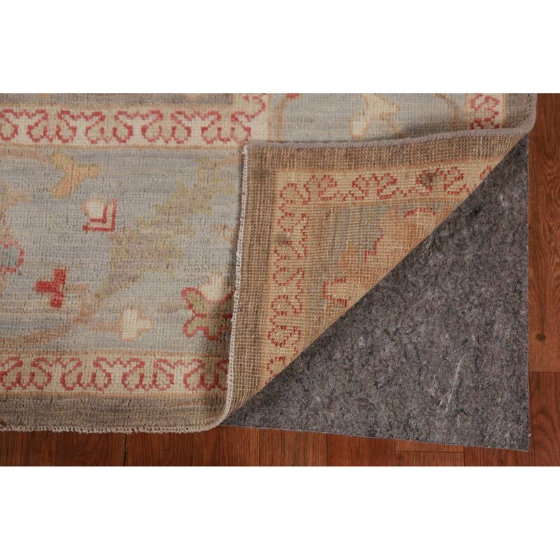 Hand Knotted Oriental 100% Wool Carpet Transitional All-Over Brown Oushak Area Rug - 9' 11'' X 8' 3''