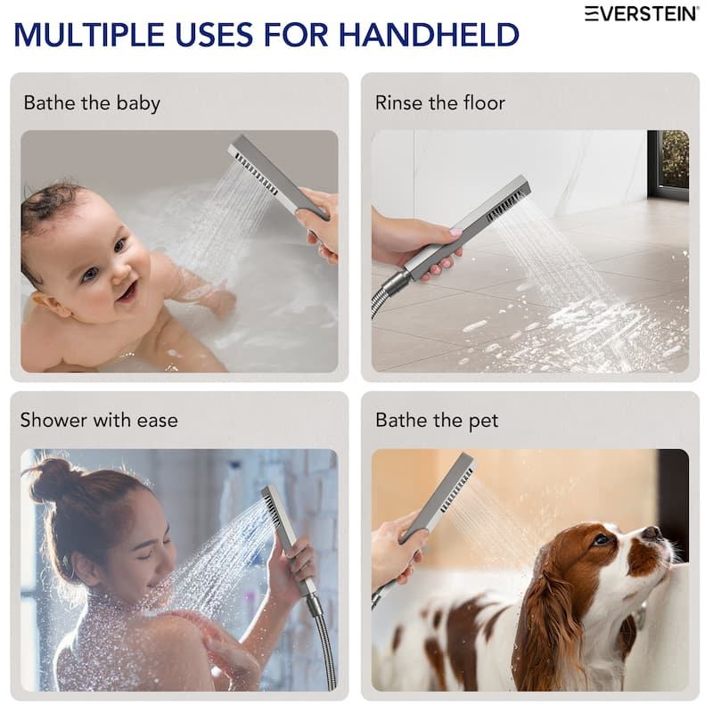Thermostatic Shower Faucet, 12" High-Pressure Dual Showerheads System with Rough-In Valve
