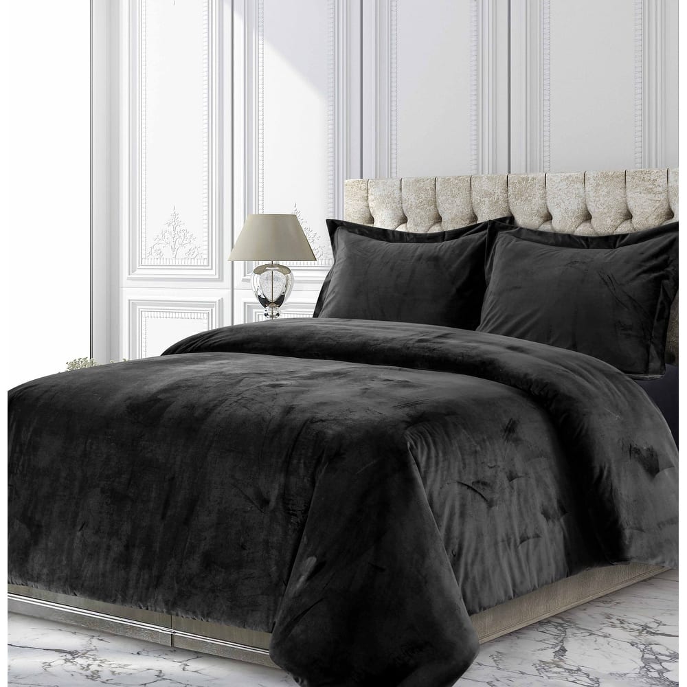 Venice Velvet Oversized Solid Duvet Cover Set