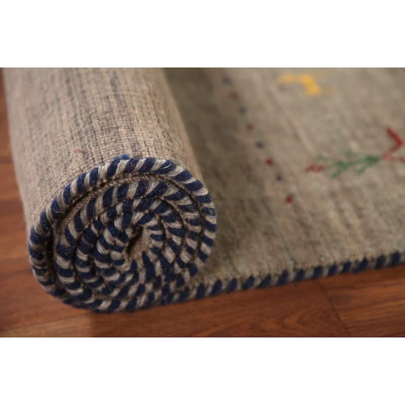 Tribal Gabbeh Accent Rug Handmade Oriental Wool Carpet - 2'10"x 4'11"