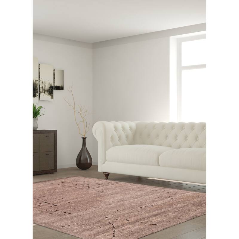 ECARPETGALLERY Hand-knotted Tangier Brown Wool Rug - 6'2 x 8'10