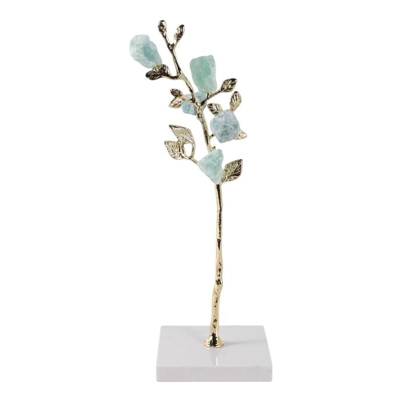 Metal Tree Sculpture on Marble Base Charming Living Room, Office, Home Decor