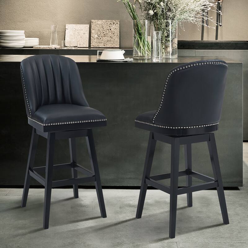 Journey Upholstered Bar or Counter Height Swivel Barstool