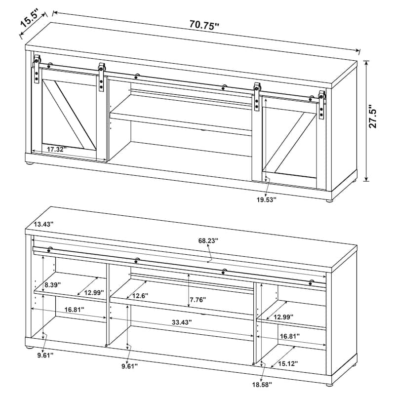 Brockton 71-inch 2-door Engineered Wood TV Stand